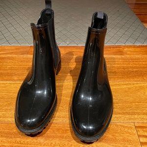Black Rain boots from Simons